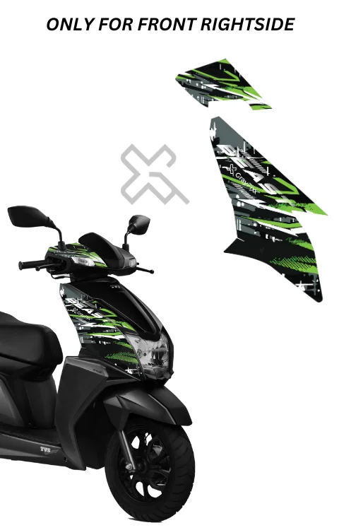 Grunge Edition Front Side Half Sticker Compatible with Ntorq 125 | Sticker Compatible with Ntorq Made In Premium Gloss Vinyl With FPF(Fade Protection Film), Water Proof, Precut Sticker, Pack Of 1